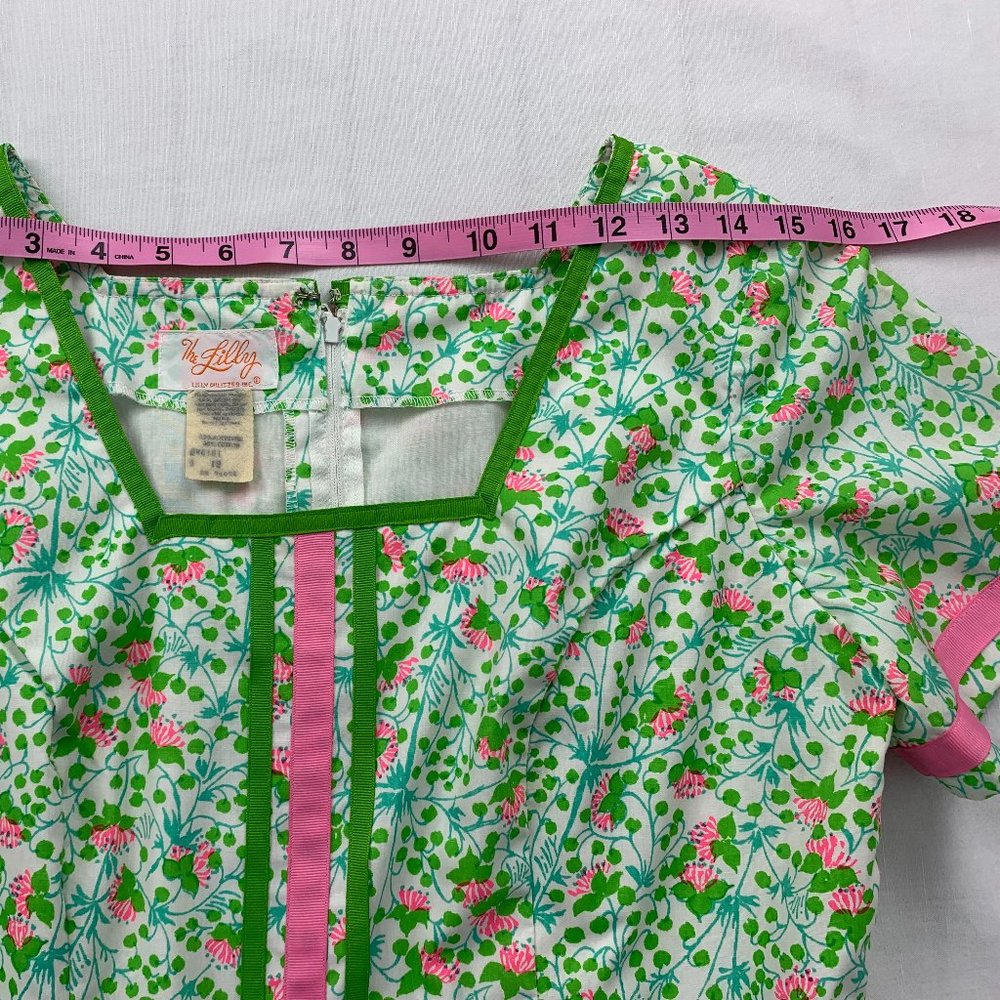 Vintage "The Lilly" Lilly Pulitzer 1960's Pink & Green Floral Dress Size Medium - Picture 8 of 16